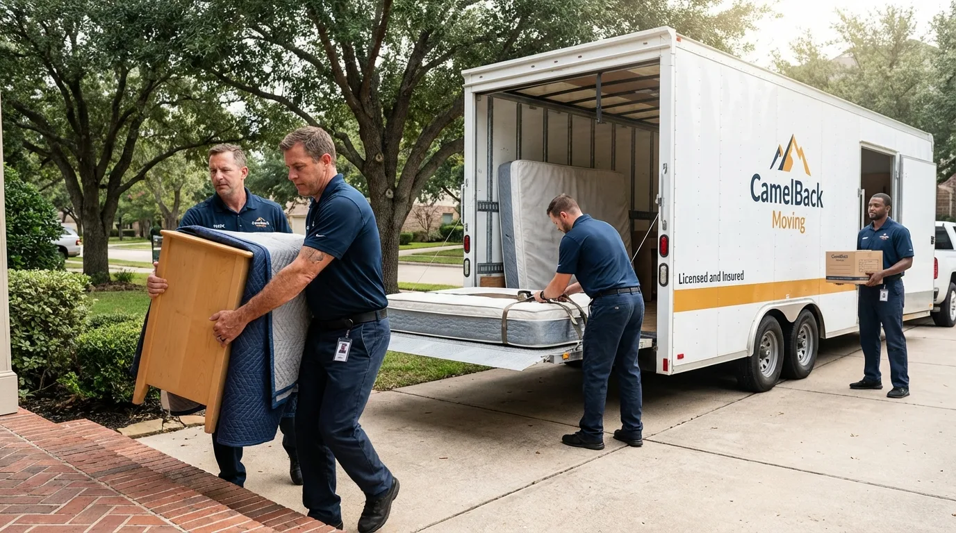 Crew loading residential truck for cross-state move from Issaquah, WA